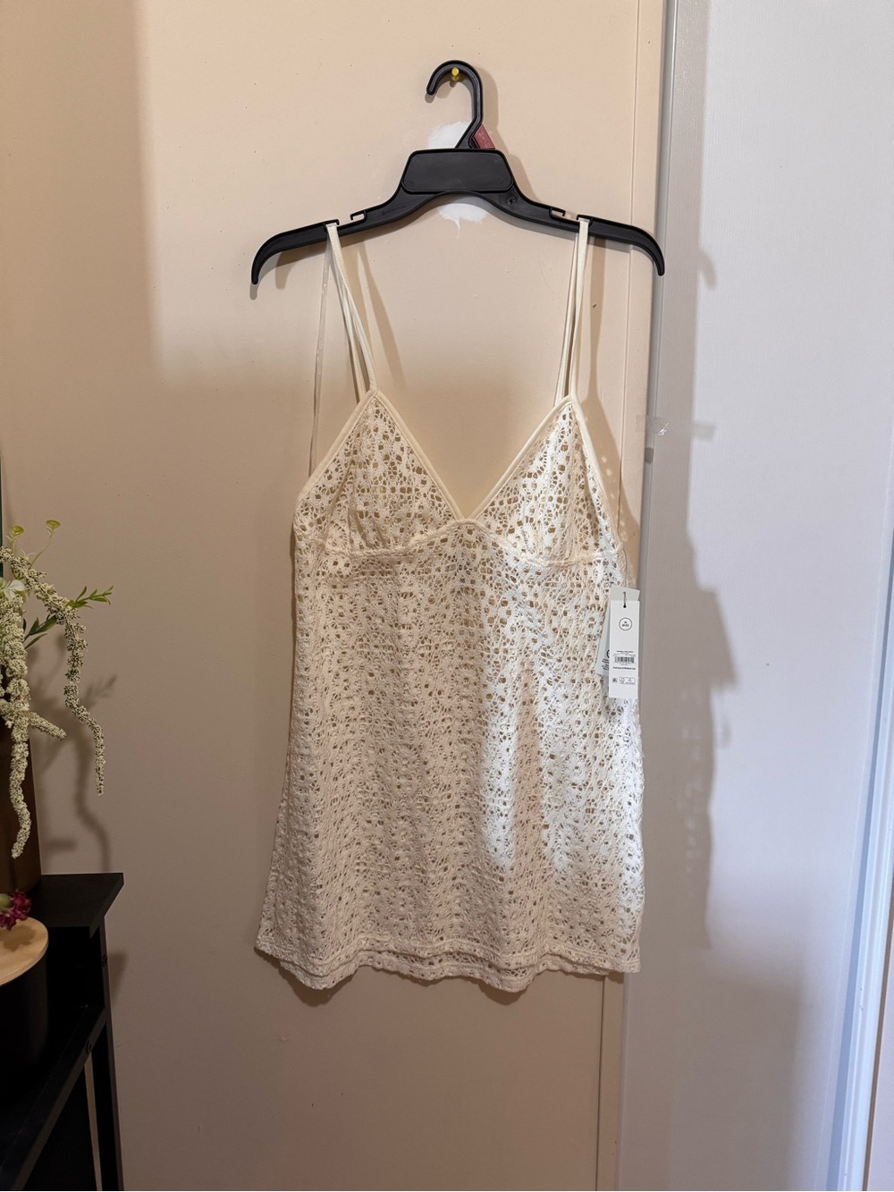 No Boundaries Cream Lace Swim Coverup Slip